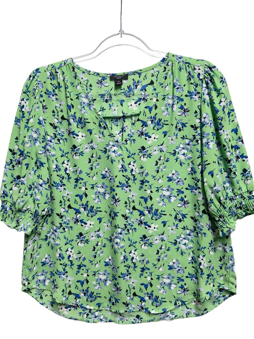 Tuxedo Matte Satin Silky Chiffon Knit Floral Bouquet Blouse Top